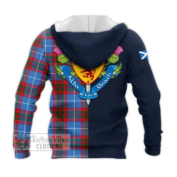 Crichton (Crighton) Tartan Knitted Hoodie Alba with Scottish Lion Royal Arm Half Style - Tartan Vibes Clothing