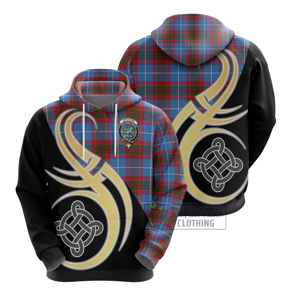 Crichton (Crighton) Tartan Hoodie with Family Crest and Celtic Symbol Style - Tartan Vibes Clothing