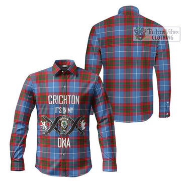Crichton (Crighton) Tartan Long Sleeve Button Shirt with Family Crest DNA In Me Style Men's Shirt - Tartanvibesclothing Shop