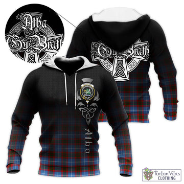Crichton (Crighton) Tartan Knitted Hoodie Featuring Alba Gu Brath Family Crest Celtic Inspired - Tartan Vibes Clothing