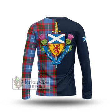 Crichton (Crighton) Tartan Long Sleeve T-Shirt Alba with Scottish Lion Royal Arm Half Style - Tartan Vibes Clothing