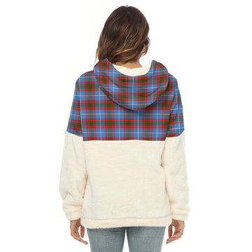 Crichton (Crighton) Tartan Half Style Women's Borg Fleece Hoodie with Half Zip - Tartan Vibes Clothing