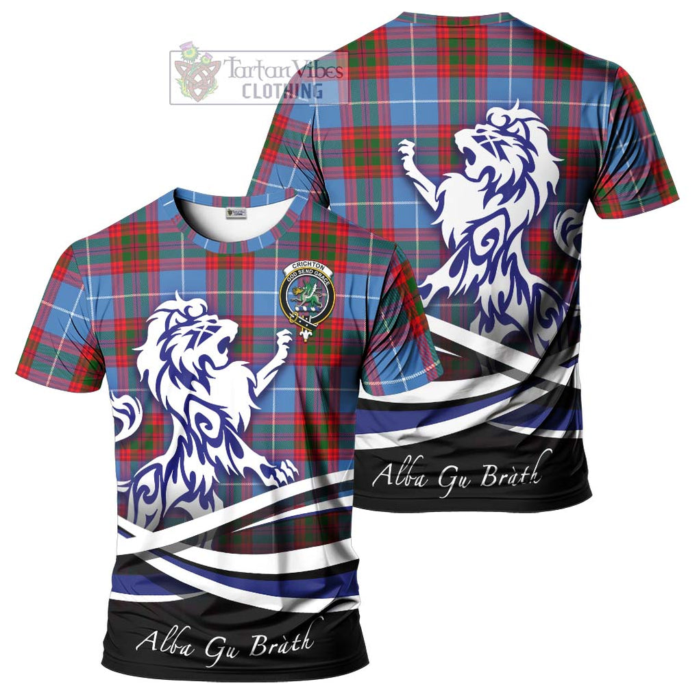 Crichton (Crighton) Tartan Cotton T-shirt with Alba Gu Brath Regal Lion Emblem Women's Shirt - Tartan Vibes Clothing