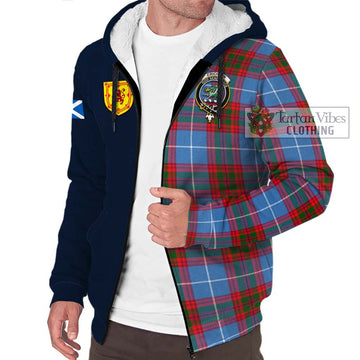 Crichton (Crighton) Tartan Sherpa Hoodie Alba with Scottish Lion Royal Arm Half Style - Tartan Vibes Clothing