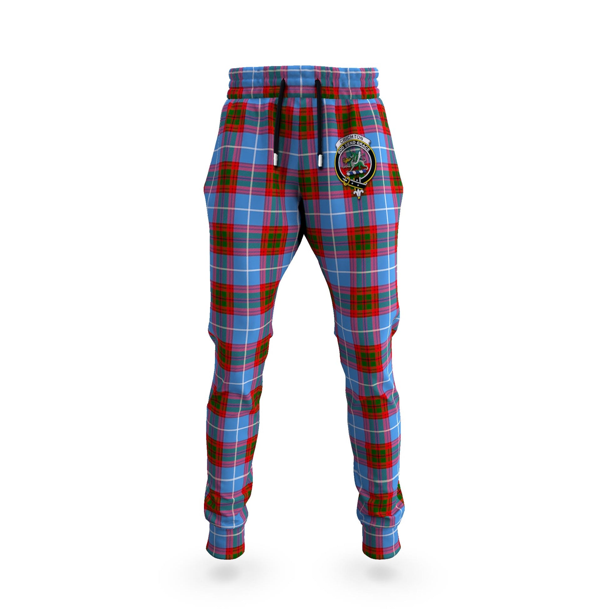 Crichton (Crighton) Tartan Joggers Pants with Family Crest 5XL - Tartan Vibes Clothing