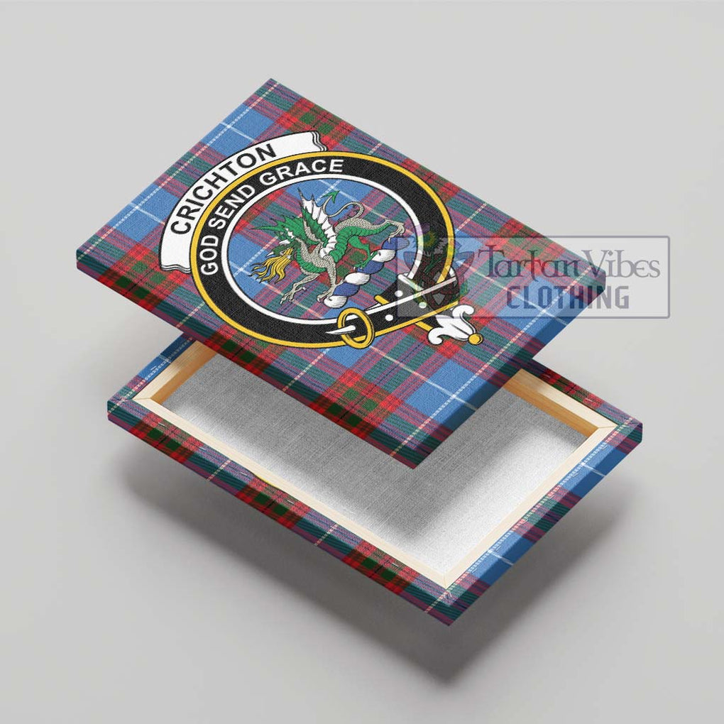 Crichton (Crighton) Tartan Canvas Print Wall Art with Family Crest - Tartan Vibes Clothing