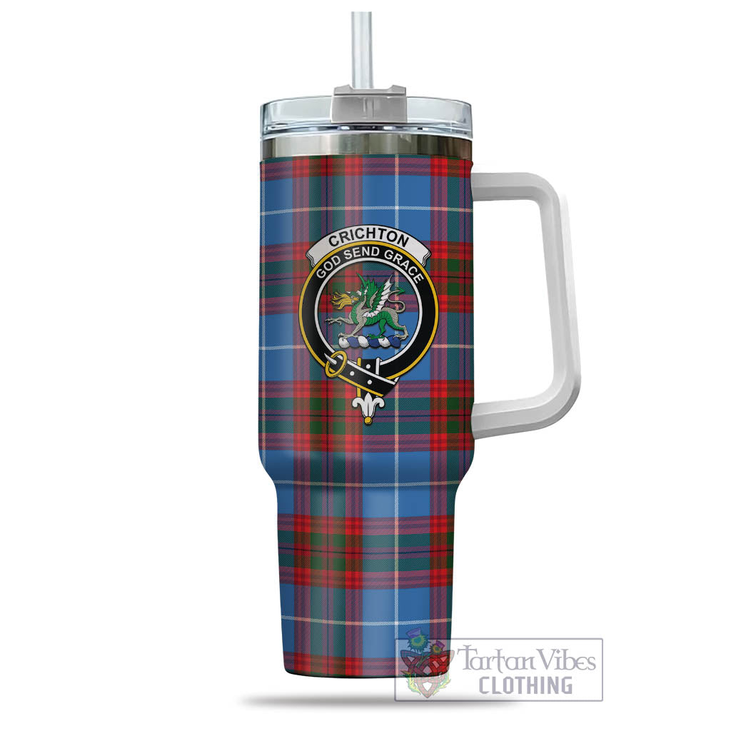 Crichton (Crighton) Tartan Tumbler with Handle with Family Crest - Tartan Vibes Clothing