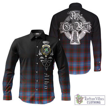 Crichton (Crighton) Tartan Long Sleeve Button Up Featuring Alba Gu Brath Family Crest Celtic Inspired - Tartan Vibes Clothing