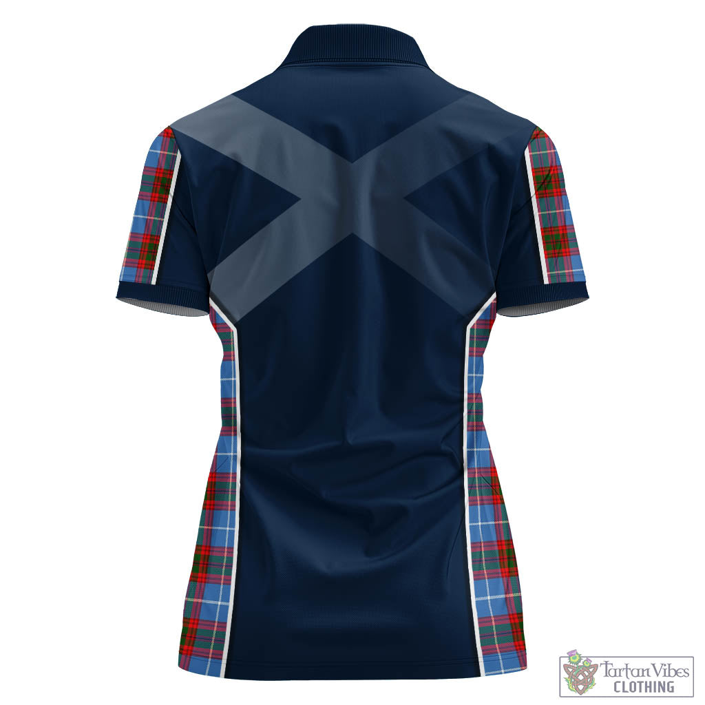 Tartan Vibes Clothing Crichton Tartan Women's Polo Shirt with Family Crest and Scottish Thistle Vibes Sport Style