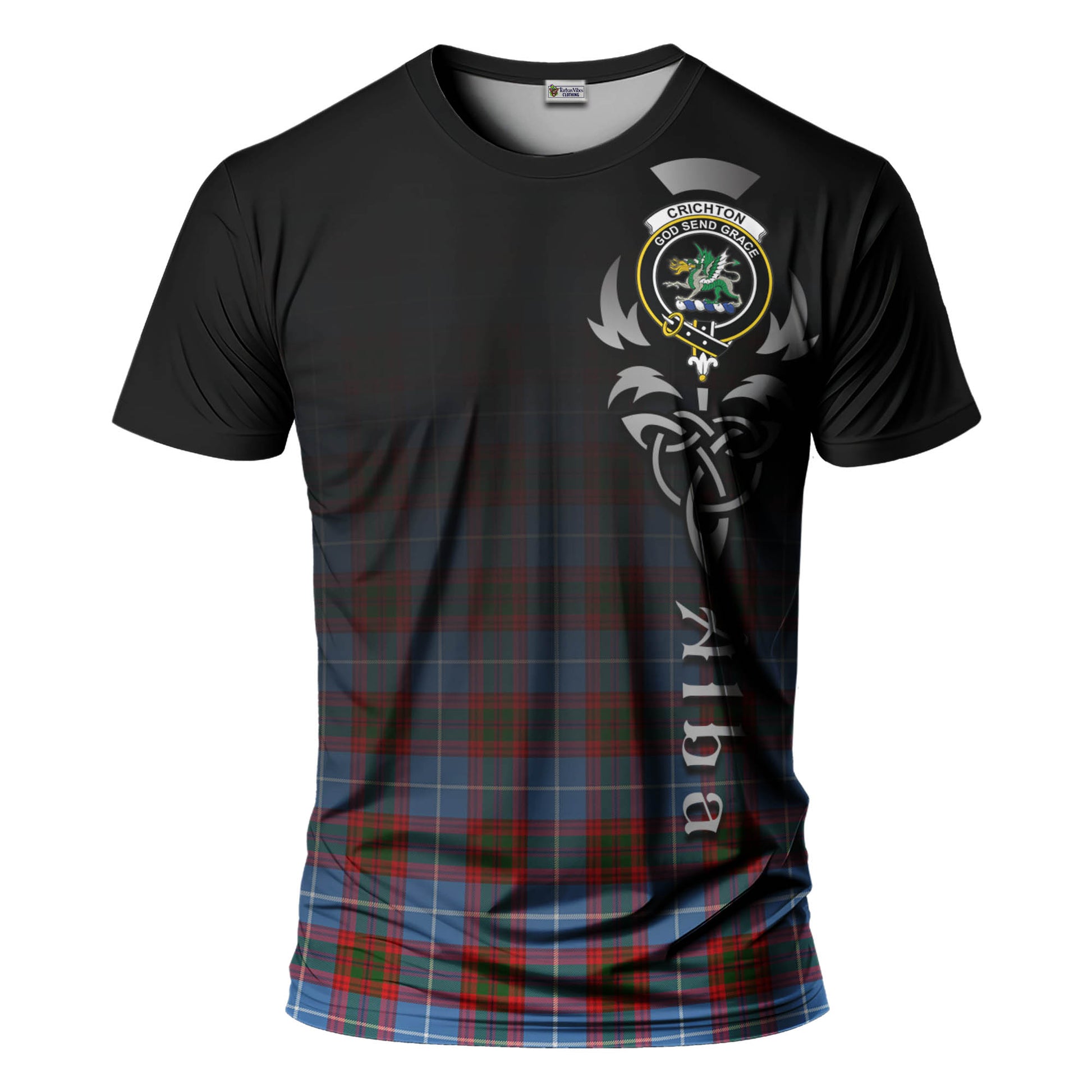 Crichton (Crighton) Tartan T-Shirt Featuring Alba Gu Brath Family Crest Celtic Inspired - Tartan Vibes Clothing