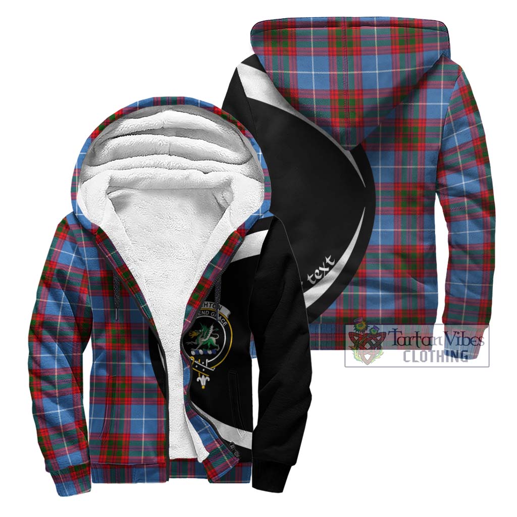 Crichton (Crighton) Tartan Sherpa Hoodie with Family Crest Circle Style Unisex - Tartan Vibes Clothing
