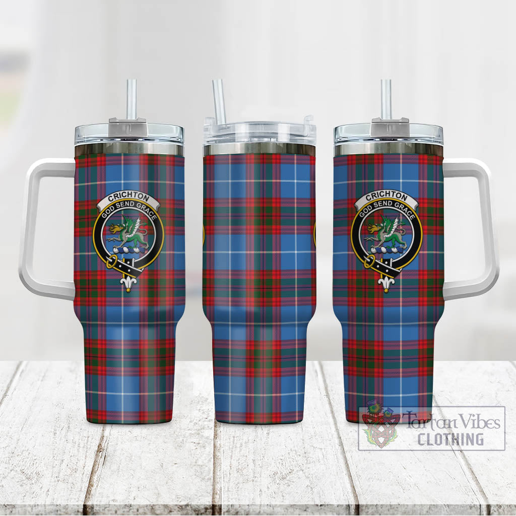 Crichton (Crighton) Tartan Tumbler with Handle with Family Crest - Tartan Vibes Clothing