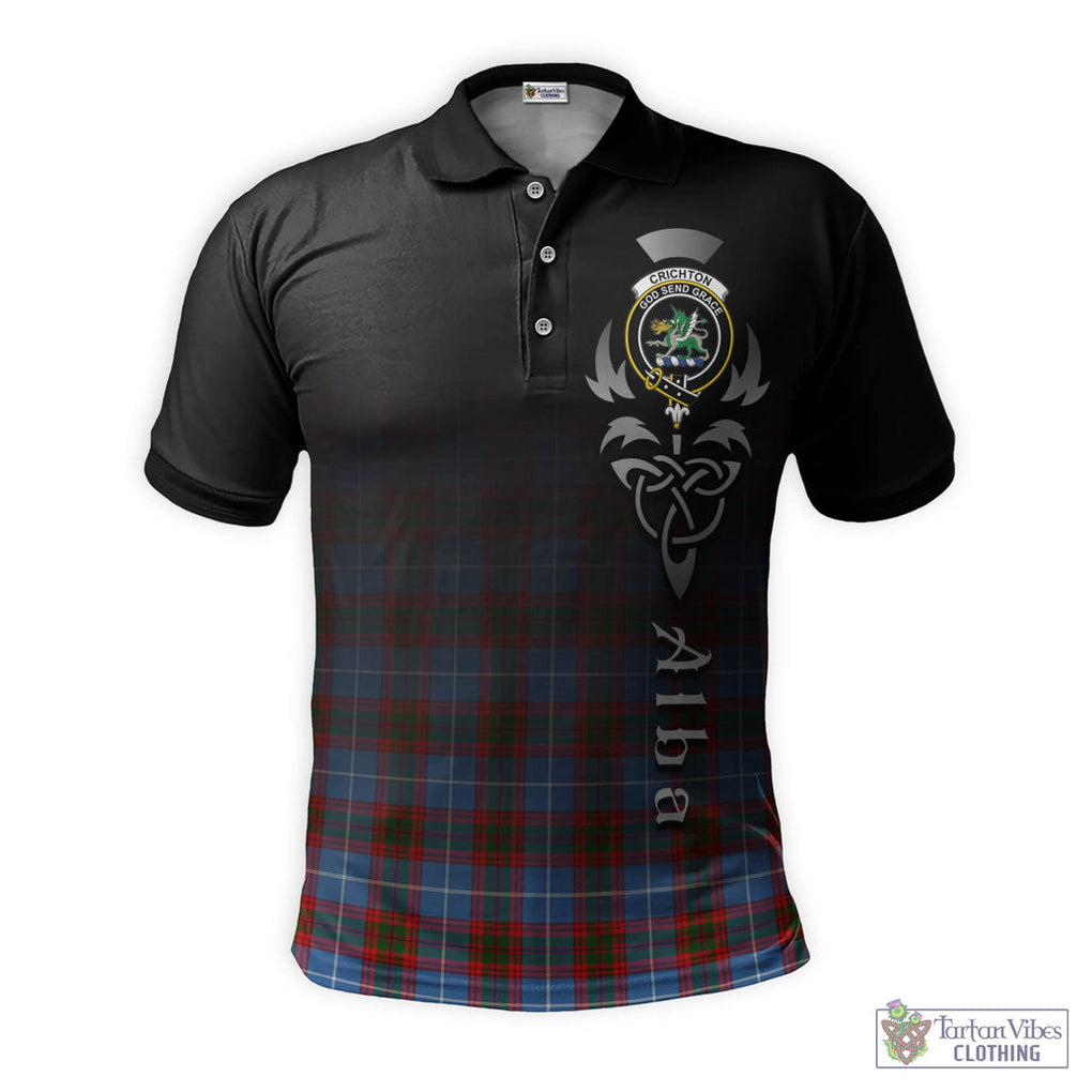 Tartan Vibes Clothing Crichton Tartan Polo Shirt Featuring Alba Gu Brath Family Crest Celtic Inspired