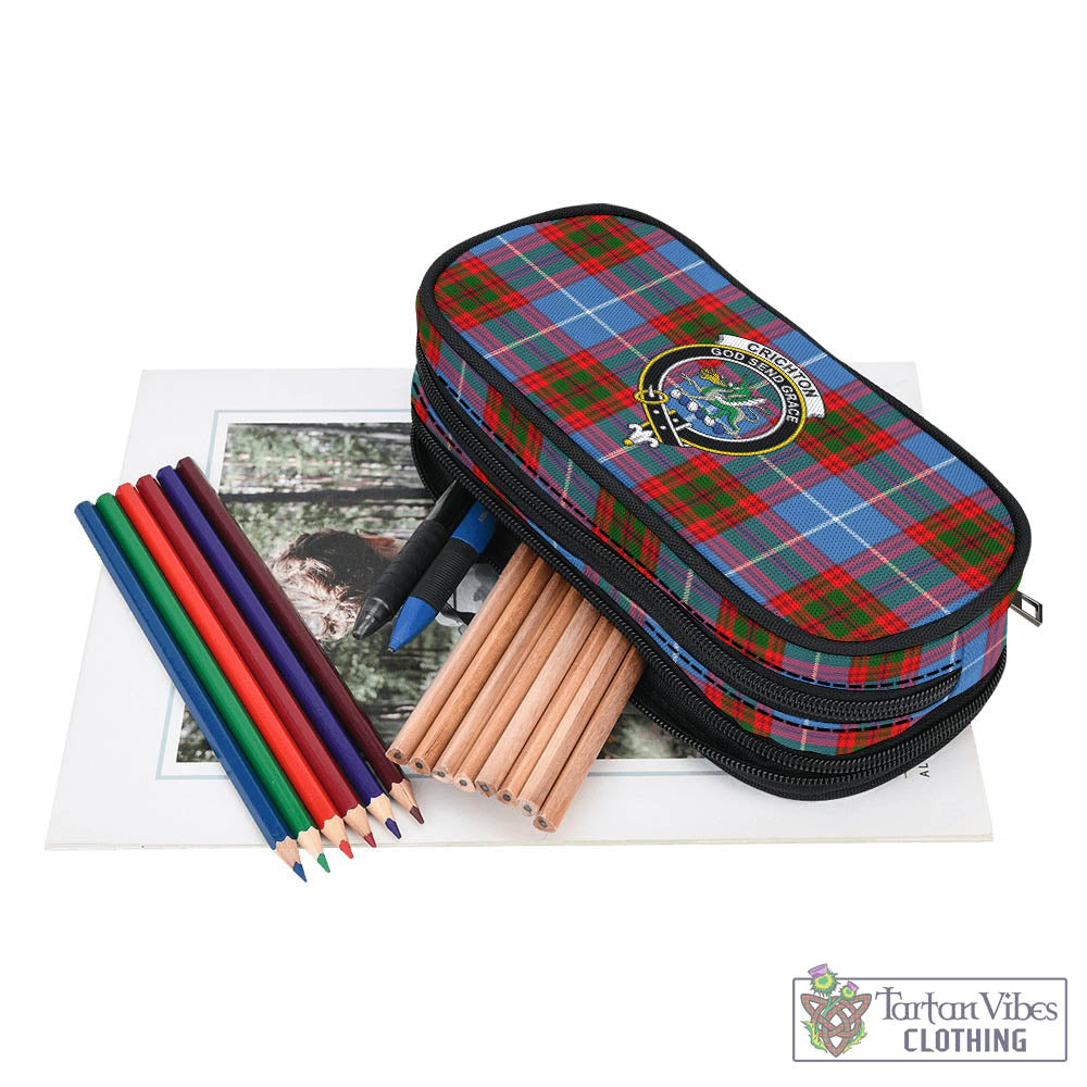 Crichton (Crighton) Tartan Pen and Pencil Case with Family Crest - Tartan Vibes Clothing