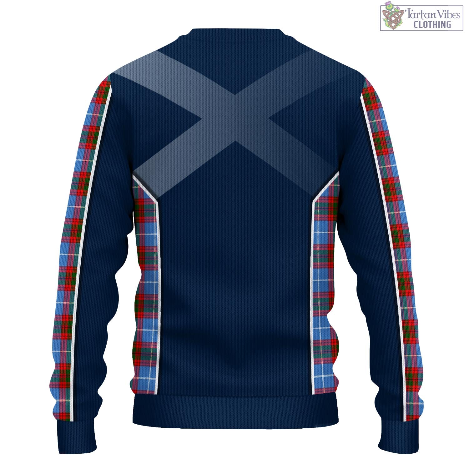 Crichton (Crighton) Tartan Knitted Sweatshirt with Family Crest and Scottish Thistle Vibes Sport Style - Tartan Vibes Clothing
