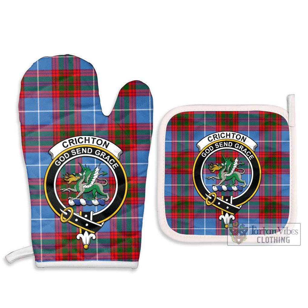 Crichton (Crighton) Tartan Combo Oven Mitt & Pot-Holder with Family Crest - Tartan Vibes Clothing