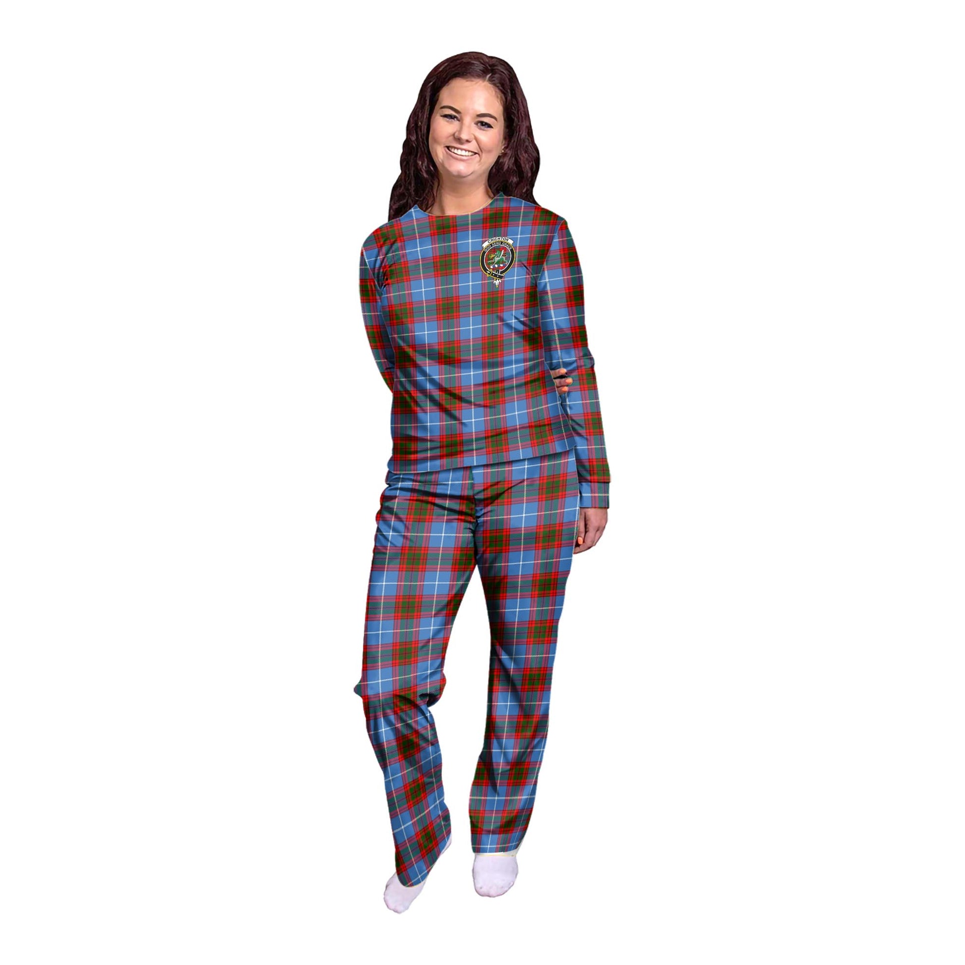 Crichton (Crighton) Tartan Pajamas Family Set with Family Crest - Tartan Vibes Clothing
