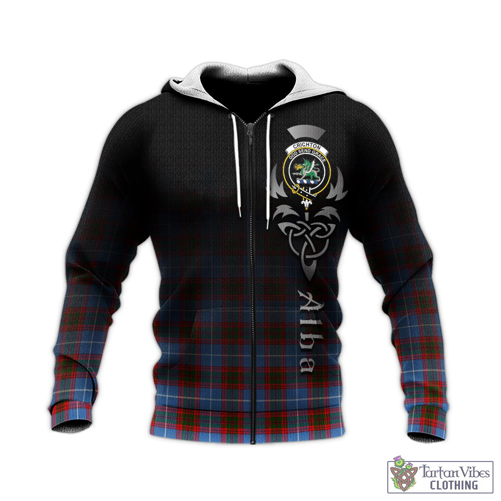 Crichton (Crighton) Tartan Knitted Hoodie Featuring Alba Gu Brath Family Crest Celtic Inspired - Tartan Vibes Clothing