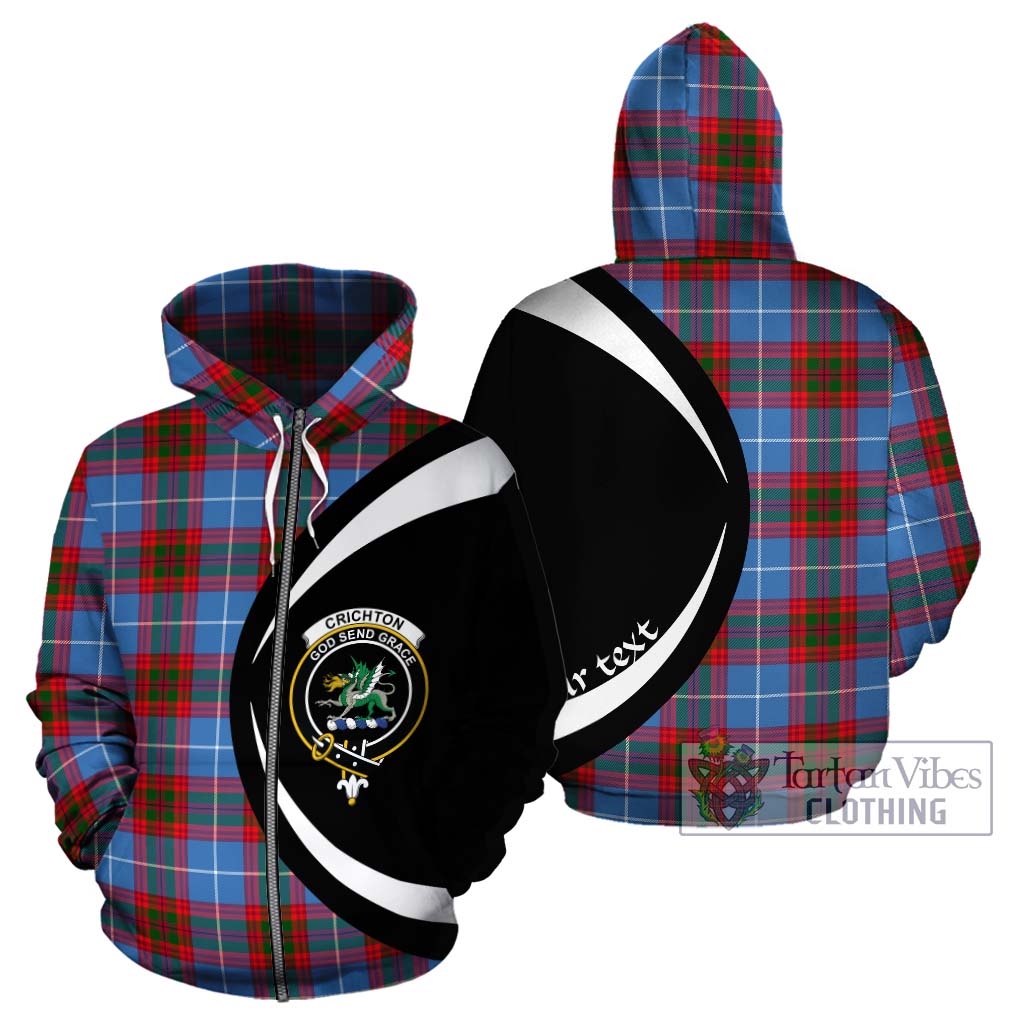 Crichton (Crighton) Tartan Hoodie with Family Crest Circle Style - Tartan Vibes Clothing