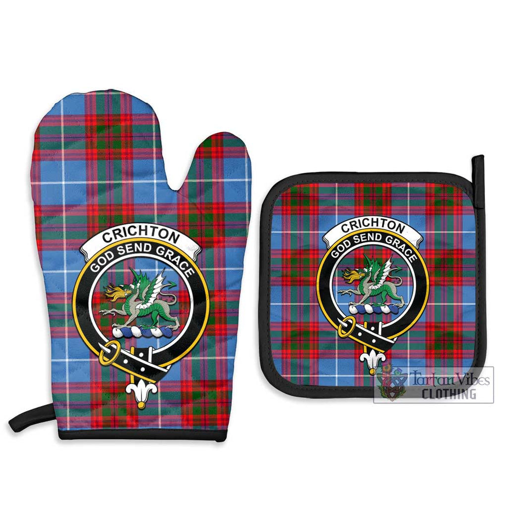 Crichton (Crighton) Tartan Combo Oven Mitt & Pot-Holder with Family Crest - Tartan Vibes Clothing