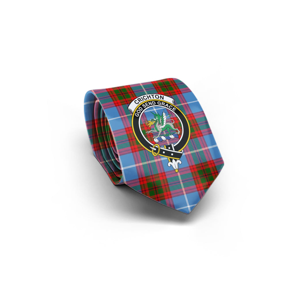 Crichton (Crighton) Tartan Classic Necktie with Family Crest - Tartan Vibes Clothing
