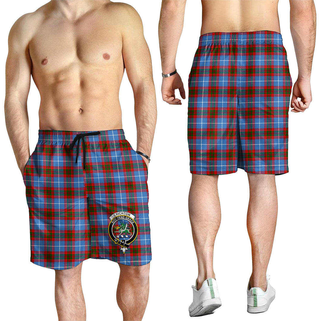 Crichton (Crighton) Tartan Mens Shorts with Family Crest - Tartan Vibes Clothing