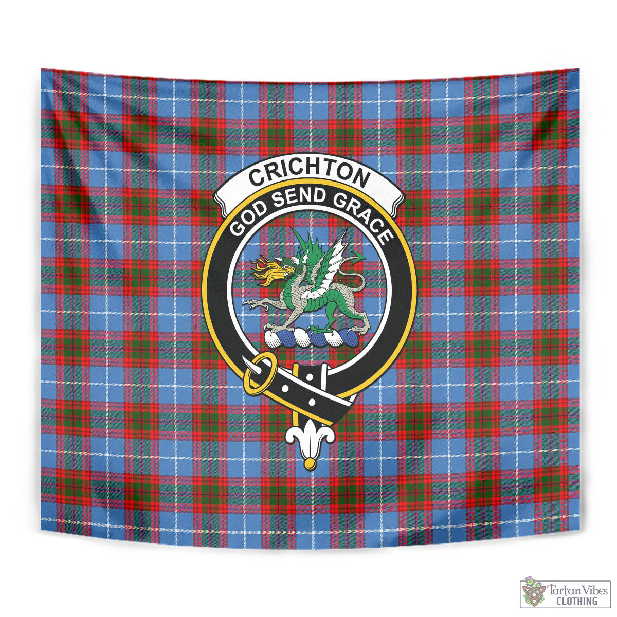 Crichton (Crighton) Tartan Tapestry Wall Hanging and Home Decor for Room with Family Crest - Tartan Vibes Clothing