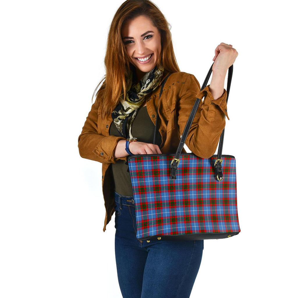 Crichton (Crighton) Tartan Leather Tote Bag - Tartan Vibes Clothing