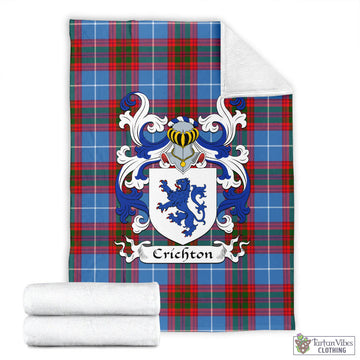 Crichton (Crighton) Tartan Blanket with Coat of Arms X-Large 59 x 79 inches 150 x 200 cm - Tartan Vibes Clothing