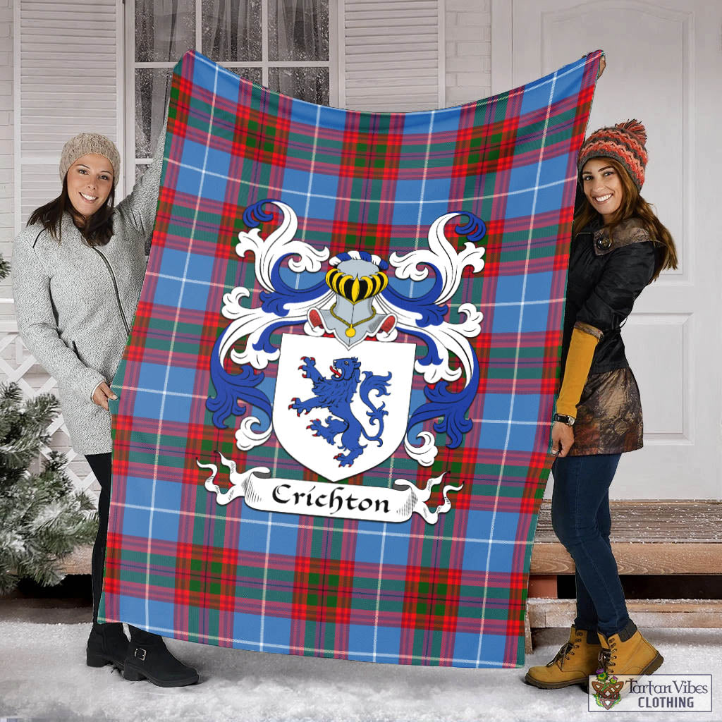 Crichton (Crighton) Tartan Blanket with Coat of Arms - Tartan Vibes Clothing