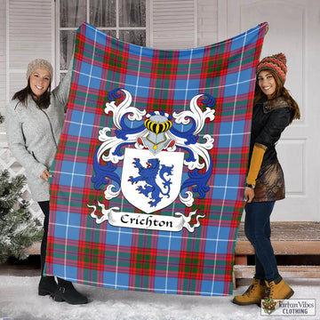 Crichton (Crighton) Tartan Blanket with Coat of Arms - Tartan Vibes Clothing