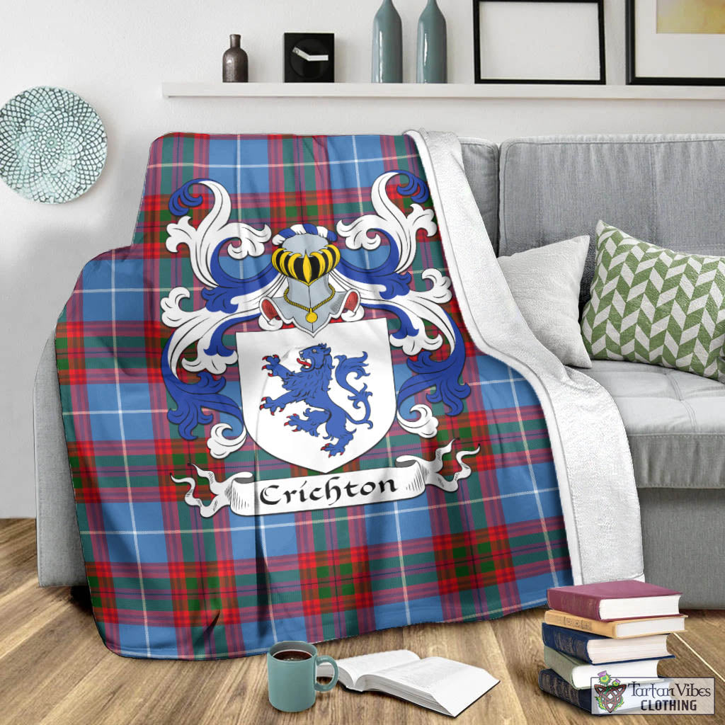 Crichton (Crighton) Tartan Blanket with Coat of Arms - Tartan Vibes Clothing