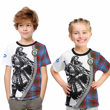 Crichton (Crighton) Tartan Clan Crest Kid T-Shirt with Highlander Warrior Celtic Style Youth XL Size14 - Tartan Vibes Clothing