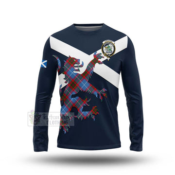 Crichton (Crighton) Tartan Lion Rampant Long Sleeve T-Shirt Proudly Display Your Heritage with Alba Gu Brath and Clan Name Unisex - Tartan Vibes Clothing