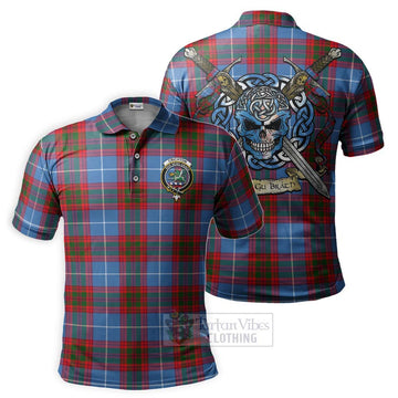 Crichton (Crighton) Tartan Polo Shirt with Family Crest Celtic Skull Style Kid - Tartan Vibes Clothing