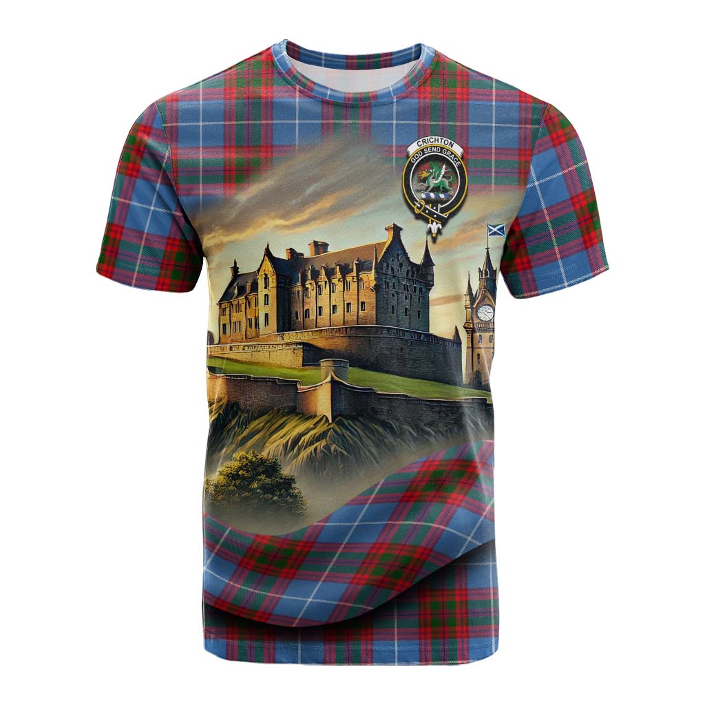 Crichton (Crighton) Tartan Family Crest Cotton T-shirt with Scottish Ancient Castle Style Kid's Shirt - Tartan Vibes Clothing