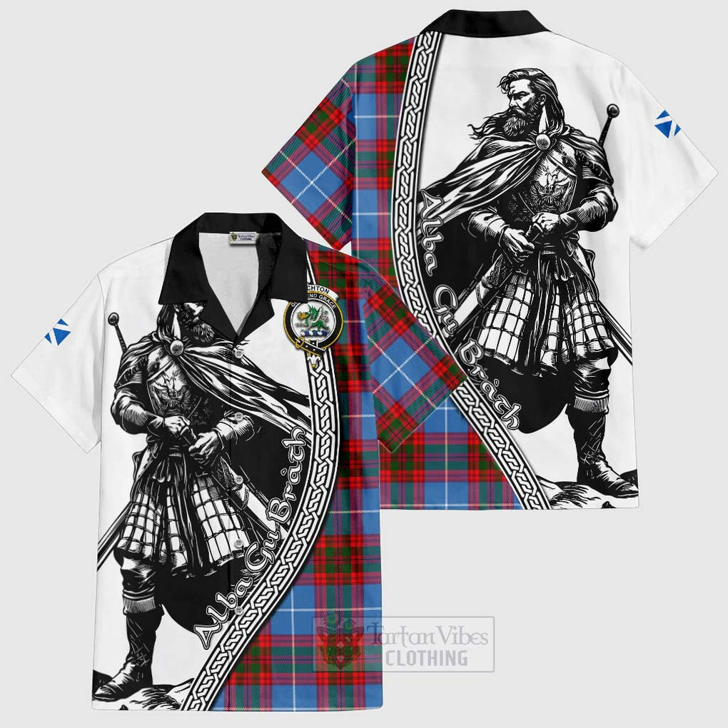 Crichton (Crighton) Tartan Clan Crest Hawaiian Shirt with Highlander Warrior Celtic Style Kid - Tartan Vibes Clothing