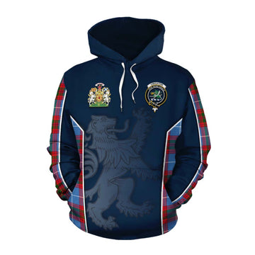 Crichton (Crighton) Tartan Cotton Hoodie with Family Crest and Lion Rampant Vibes Sport Style Pullover Hoodie XS - Tartan Vibes Clothing