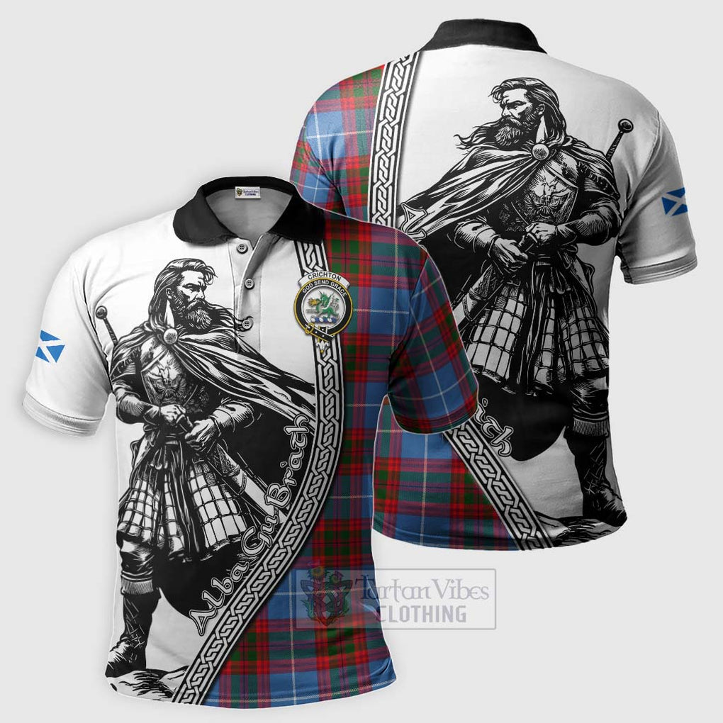 Crichton (Crighton) Tartan Clan Crest Polo Shirt with Highlander Warrior Celtic Style Kid - Tartan Vibes Clothing