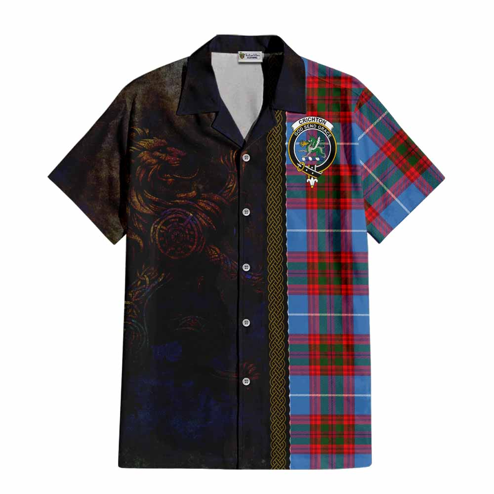 Crichton (Crighton) Tartan Family Crest Hawaiian Shirt Alba Gu Brath Be Brave Lion Ancient Style Kid - Tartan Vibes Clothing