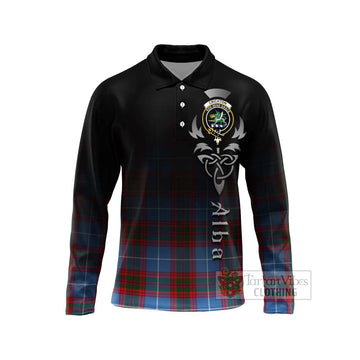 Crichton (Crighton) Tartan Long Sleeve Polo Shirt Featuring Alba Gu Brath Family Crest Celtic Inspired Unisex - Tartan Vibes Clothing