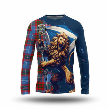 Crichton (Crighton) Tartan Family Crest Long Sleeve T-Shirt with Scottish Majestic Lion Unisex - Tartan Vibes Clothing
