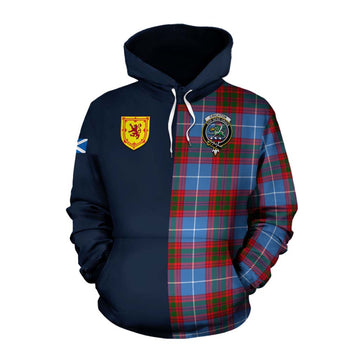 Crichton (Crighton) Tartan Cotton Hoodie Alba with Scottish Lion Royal Arm Half Style Pullover Hoodie XS - Tartan Vibes Clothing