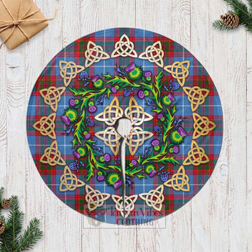 Tartan Vibes Clothing Crichton (Crighton) Tartan Christmas Tree Skirt with Thistle Celtic Knot Style