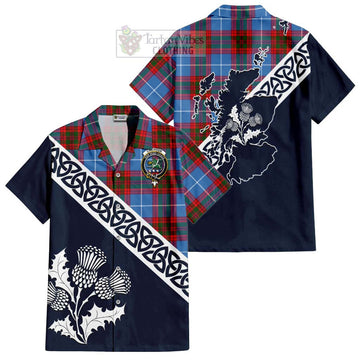 Crichton (Crighton) Tartan Hawaiian Shirt Featuring Thistle and Scotland Map Kid - Tartan Vibes Clothing