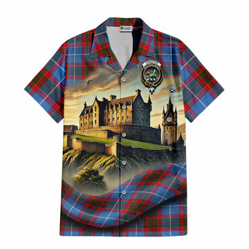 Crichton (Crighton) Tartan Family Crest Hawaiian Shirt with Scottish Ancient Castle Style Kid - Tartan Vibes Clothing