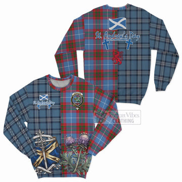 Crichton (Crighton) Tartan Sweatshirt Happy St. Andrew's Day Half Tartan Style Unisex - Tartan Vibes Clothing