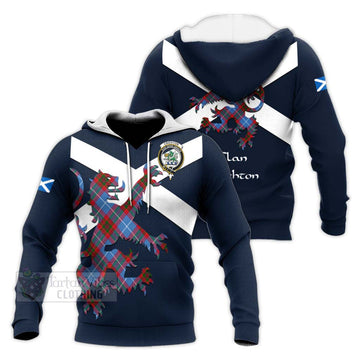 Crichton (Crighton) Tartan Lion Rampant Knitted Hoodie Proudly Display Your Heritage with Alba Gu Brath and Clan Name Unisex Knitted Pullover Hoodie - Tartan Vibes Clothing
