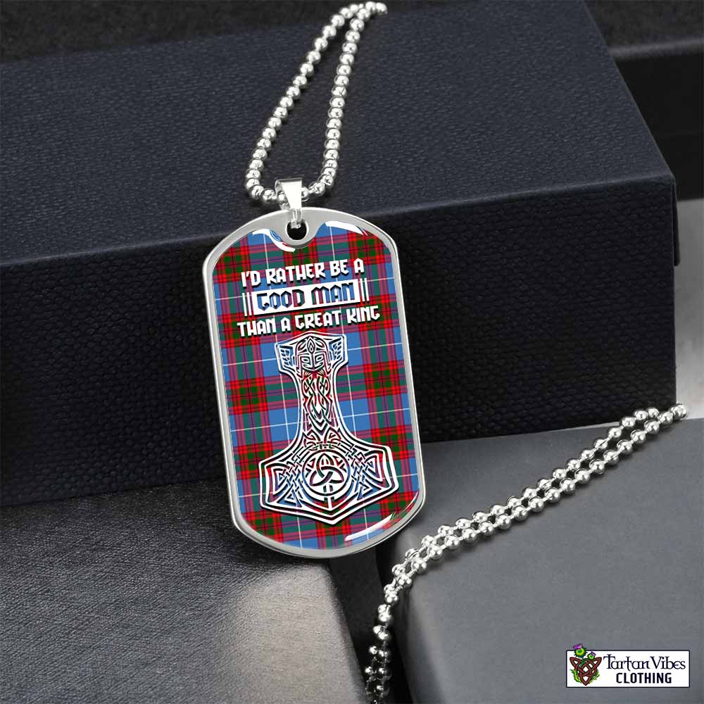 Crichton (Crighton) Tartan Dog Tag Necklace Viking Mjolnir Style Silver No - Tartan Vibes Clothing