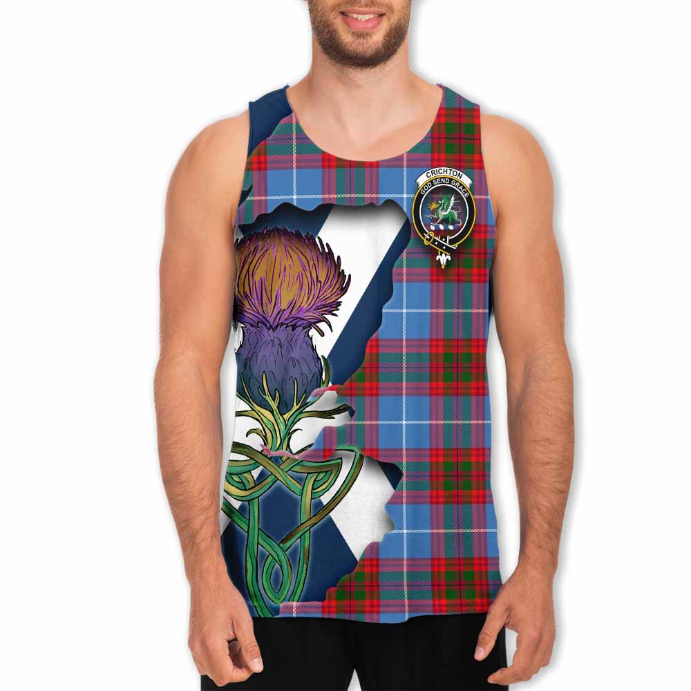 Crichton (Crighton) Tartan Family Crest Men's Tank Top Scottish Thistle Celtic Inspired Men - Tartan Vibes Clothing